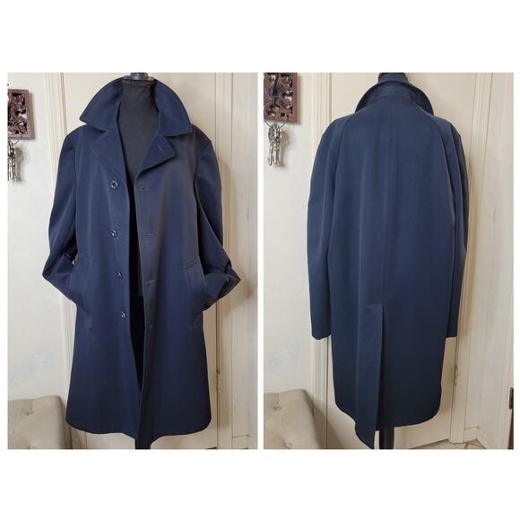 VTG Rothschild's Mens Big & Tall Navy Trench Coat Jacket Removable Liner✨️42L - Picture 4 of 16